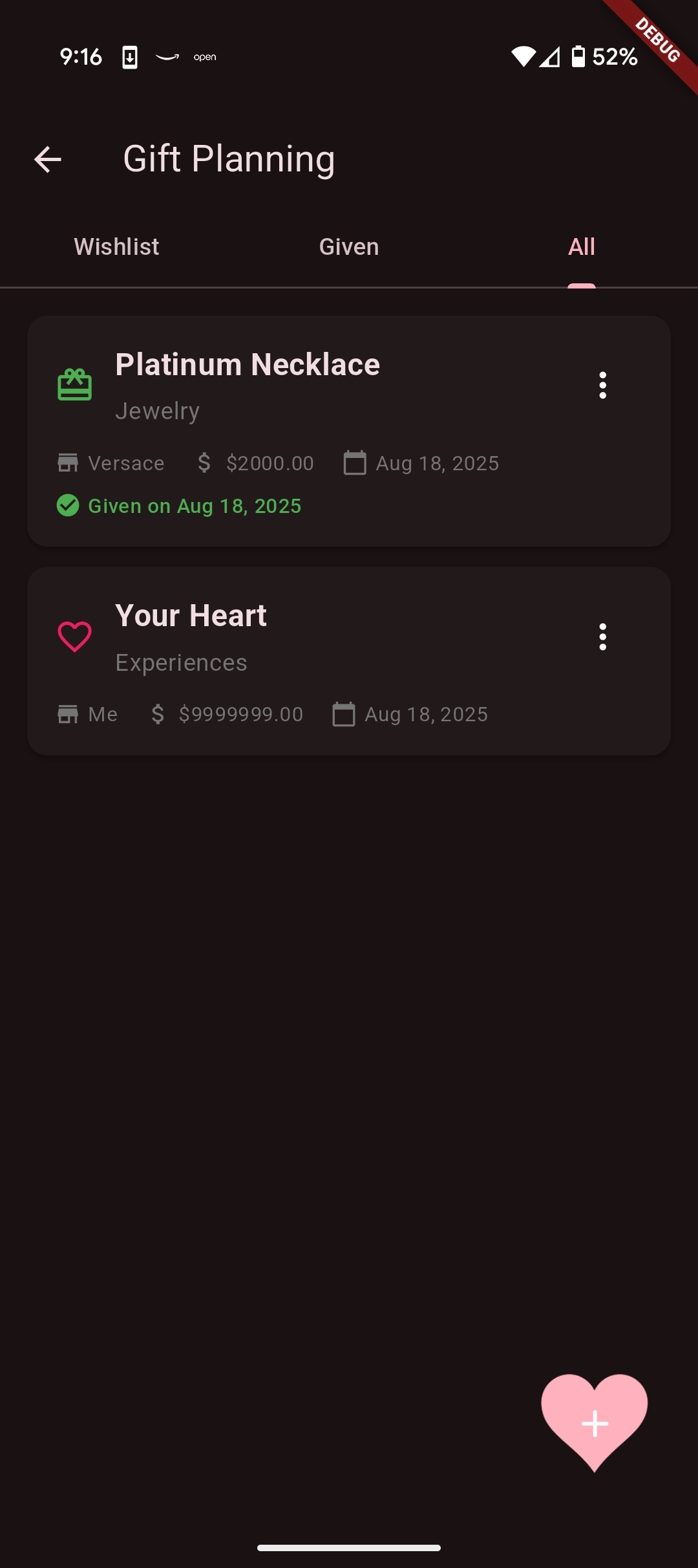 LoveNote Gift Planning